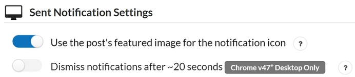 Sent Notification setting