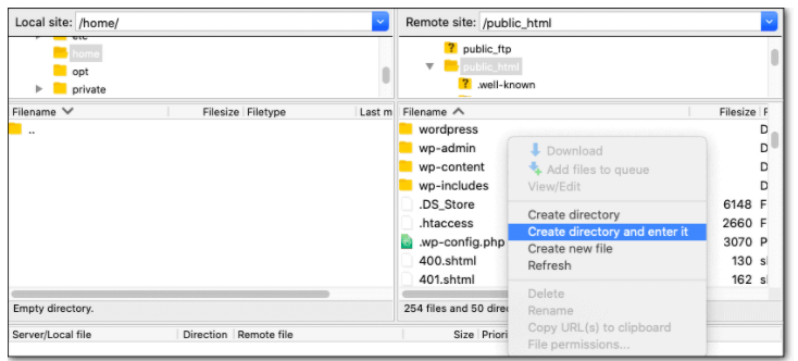 Create directory and enter it