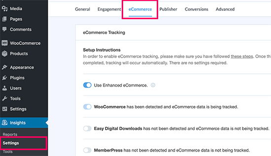 use enhanced eCommerce